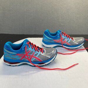 Asics Running Shoes Womens Size 9 Gel Cumulus 17 Sneakers Blue/Siver Sport T5D8N